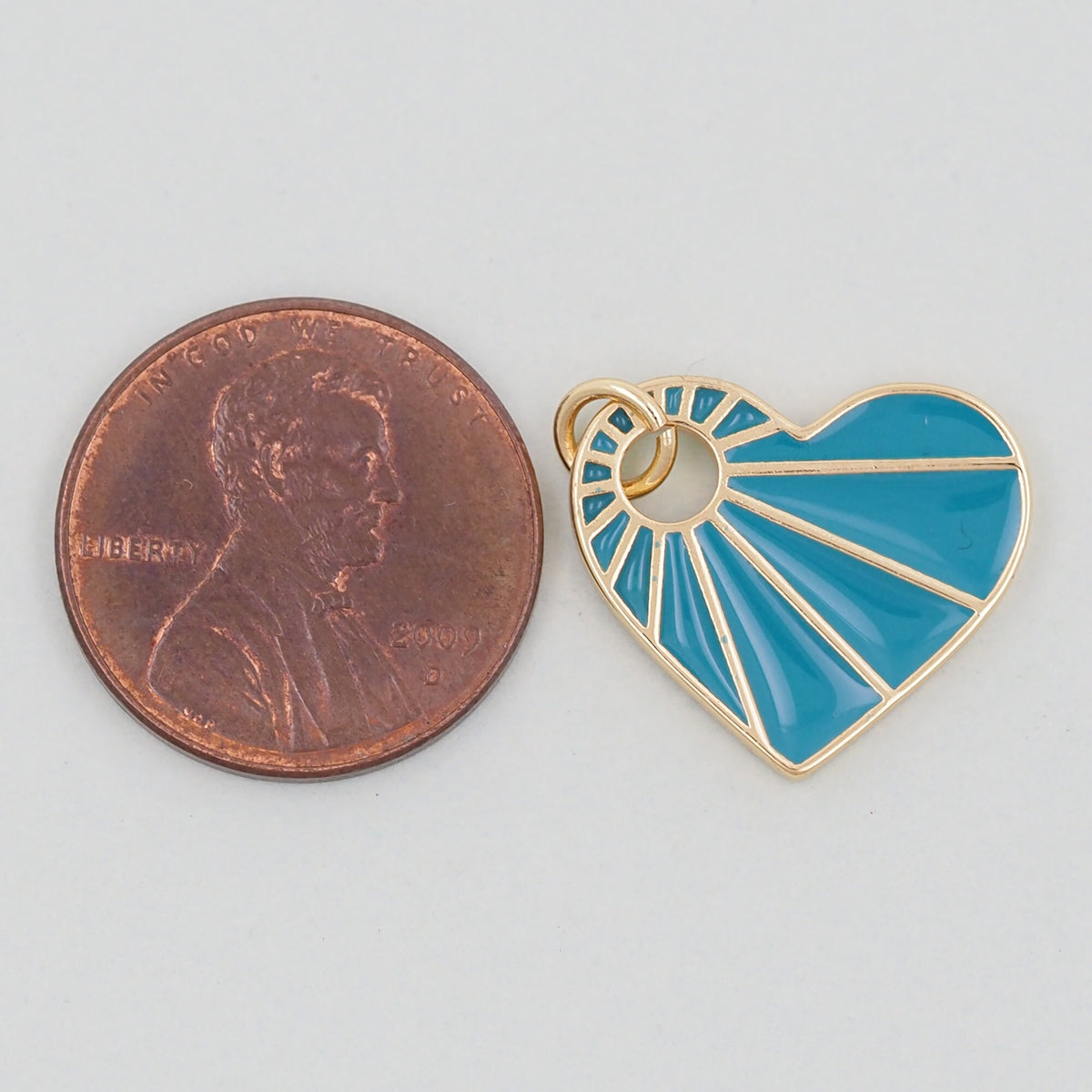 18K Gold Filled Heart Enamel Charm Pendant for Jewelry Making
