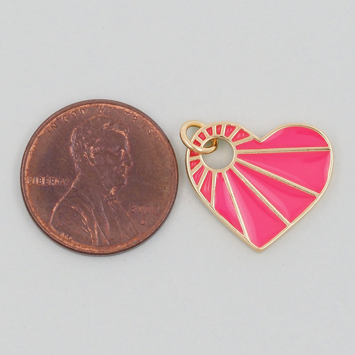 18K Gold Filled Heart Enamel Charm Pendant for Jewelry Making