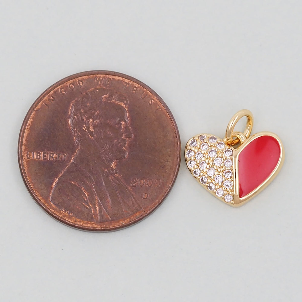 Gold Heart Charms,18K Gold Filled Enamel Heart Pendant,Heart Charm Bracelet Necklace for DIY Jewelry Making Supply