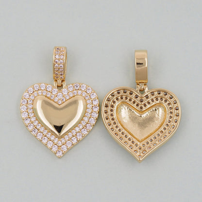18K Gold Filled Heart Charm Pendant for Jewelry Making