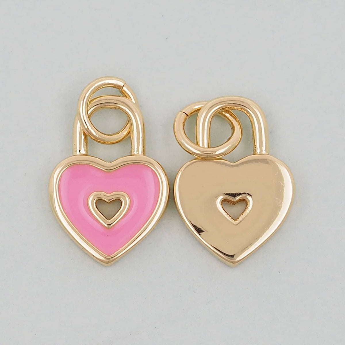 18K Gold Filled Heart Enamel Charm Pendant for Jewelry Making