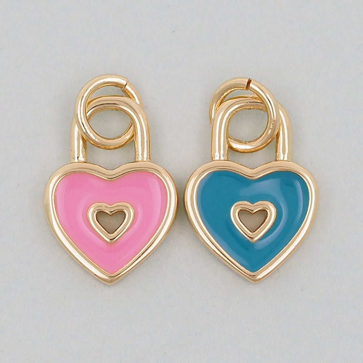 18K Gold Filled Heart Enamel Charm Pendant for Jewelry Making