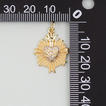 18K Gold Filled Heart Charm Pendant for Jewelry Making
