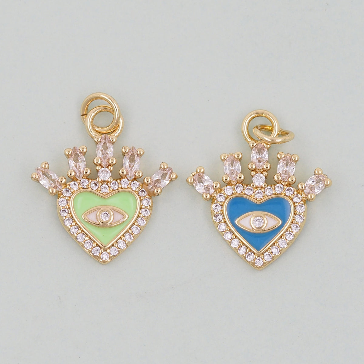 18K Gold Filled Evil Eye Charm Pendant for Jewelry Making
