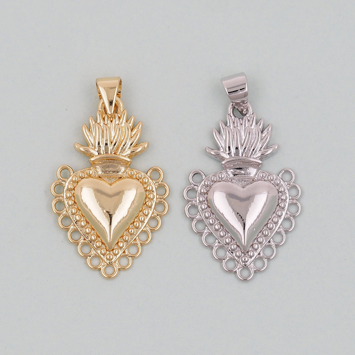 18K Gold Filled Heart Charm Pendant for Jewelry Making