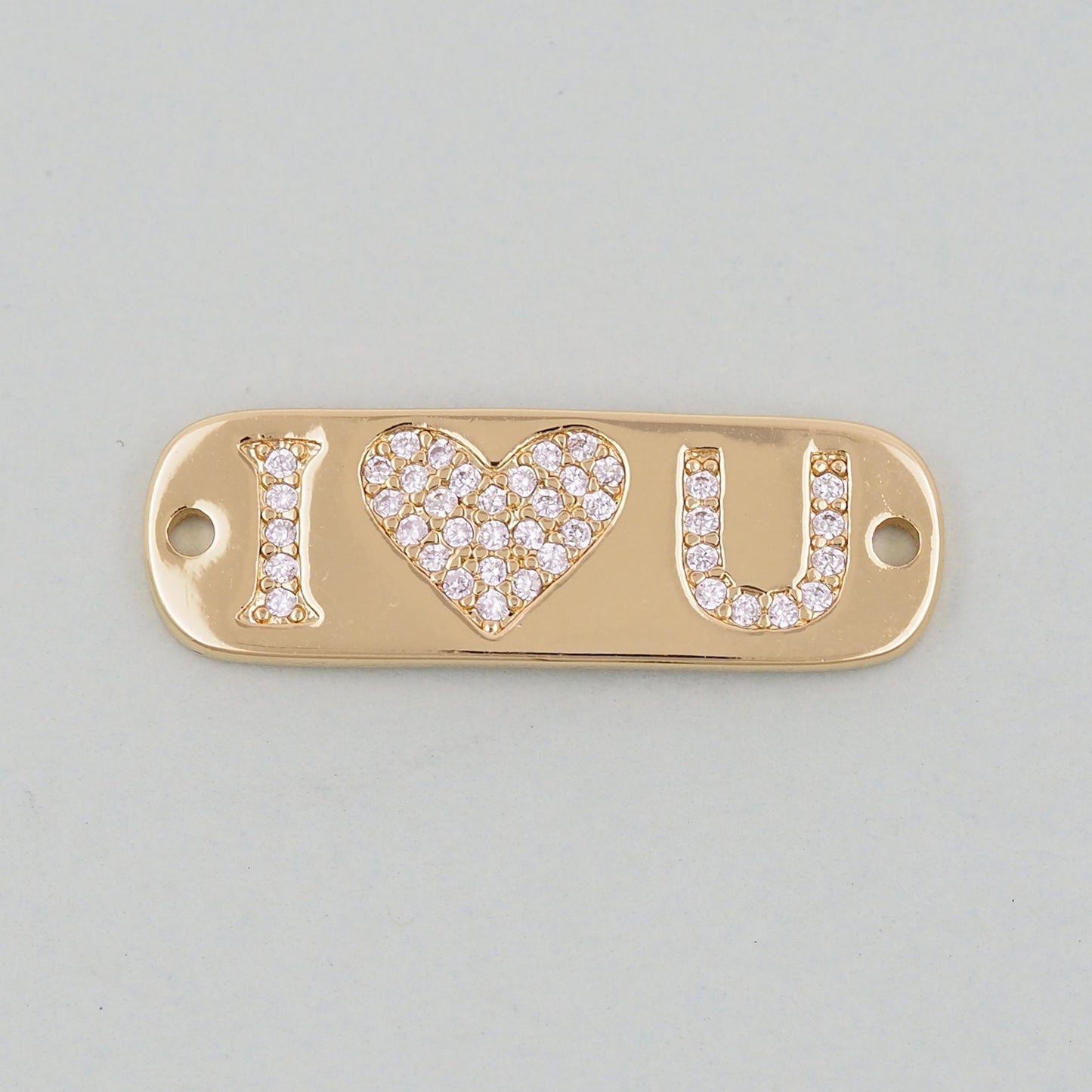 Gold Heart Charms,18K Gold Filled Heart Pendant,I love you Heart Charm Bracelet Necklace for DIY Jewelry Making Supply