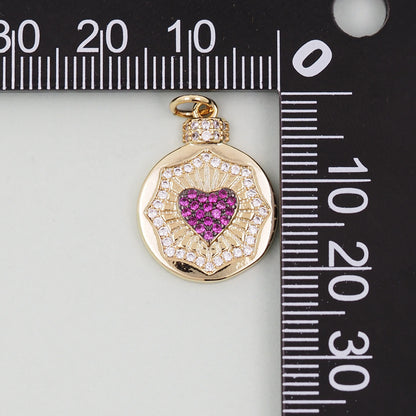 18K Gold Filled Heart Charm Pendant for Jewelry Making