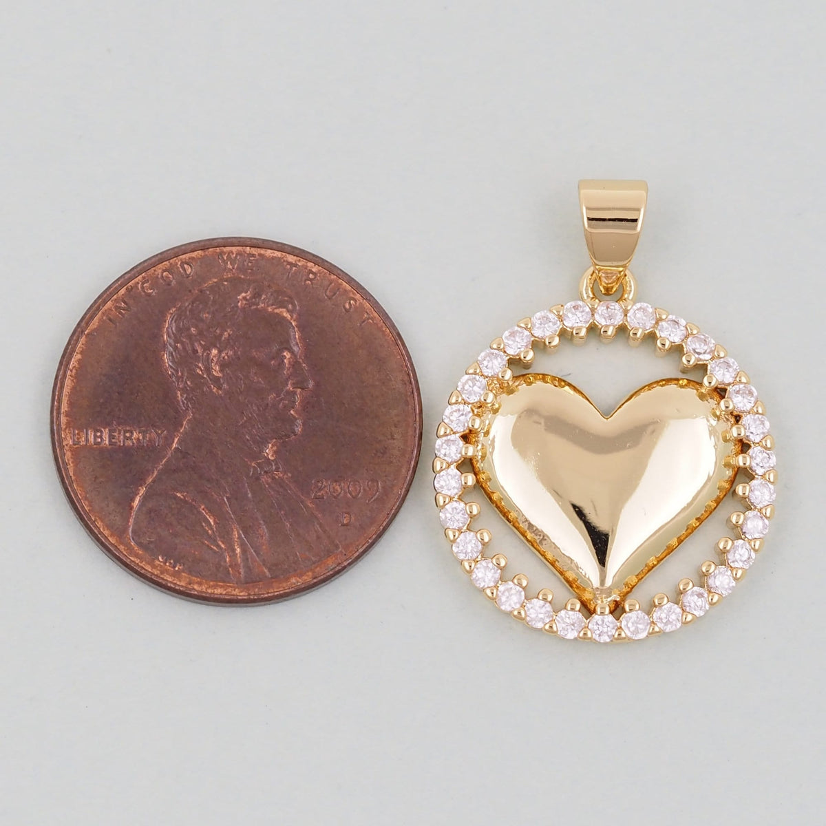 Gold Heart Charms,18K Gold Filled Heart Pendant,Heart Charm Bracelet Necklace for DIY Jewelry Making Supply