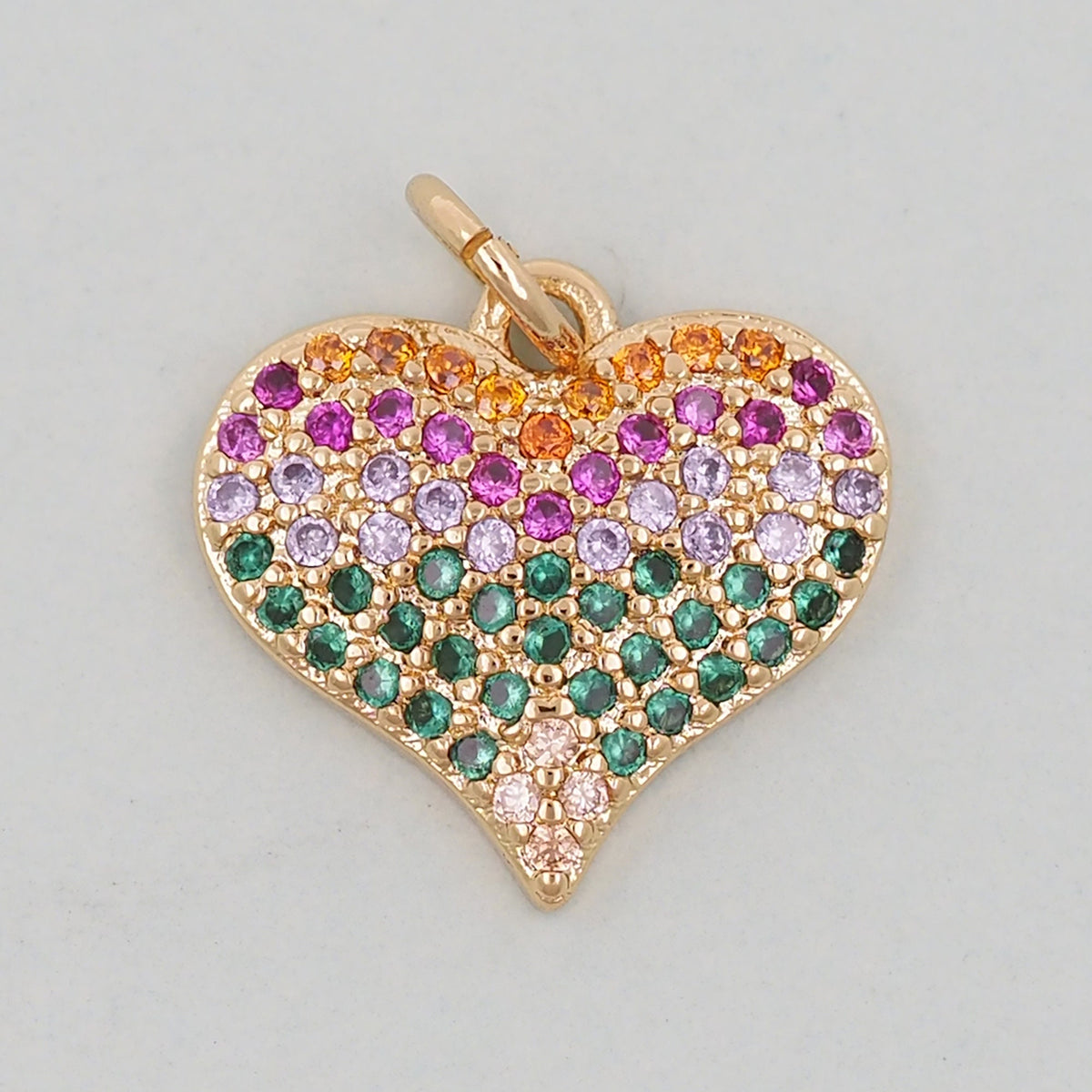 18K Gold Filled Heart Charm Pendant for Jewelry Making
