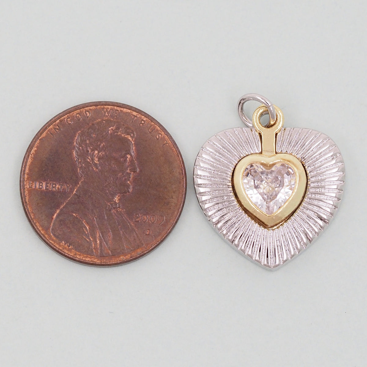18K Gold Filled Heart Charm Pendant for Jewelry Making