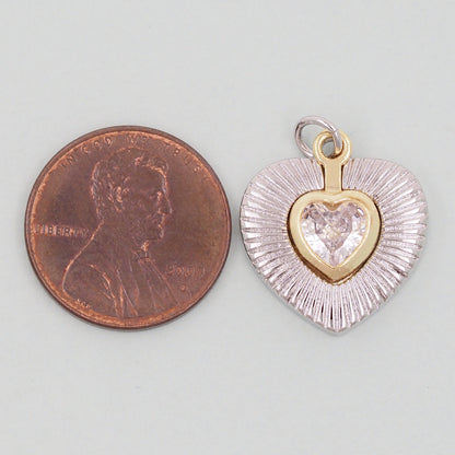 18K Gold Filled Heart Charm Pendant for Jewelry Making
