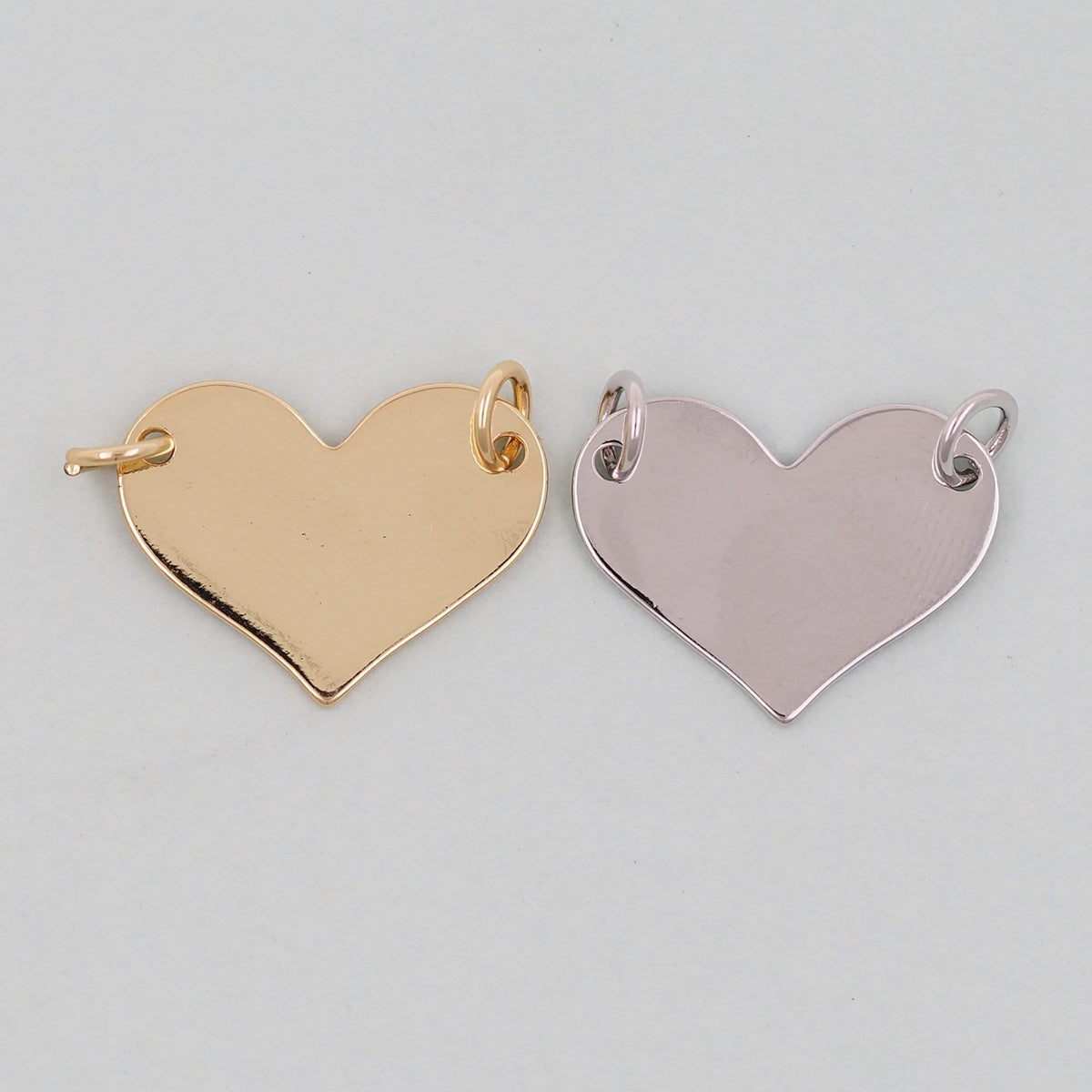 Gold Heart Charms,18K Gold Filled Heart Pendant,Heart Charm Bracelet Necklace for DIY Jewelry Making Supply