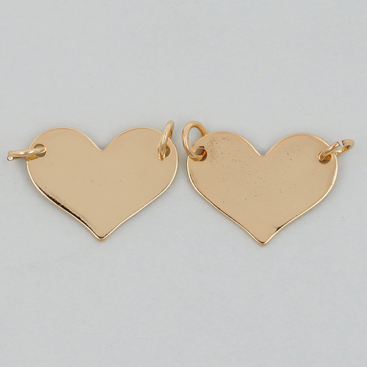 Gold Heart Charms,18K Gold Filled Heart Pendant,Heart Charm Bracelet Necklace for DIY Jewelry Making Supply