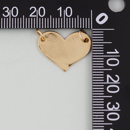 Gold Heart Charms,18K Gold Filled Heart Pendant,Heart Charm Bracelet Necklace for DIY Jewelry Making Supply