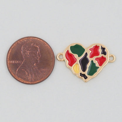 18K Gold Filled Heart Charm Pendant for Jewelry Making
