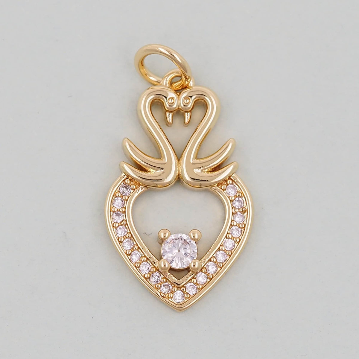 Gold Heart Charms,18K Gold Filled Heart Pendant,Heart Love Charm Bracelet Necklace for DIY Jewelry Making Supply