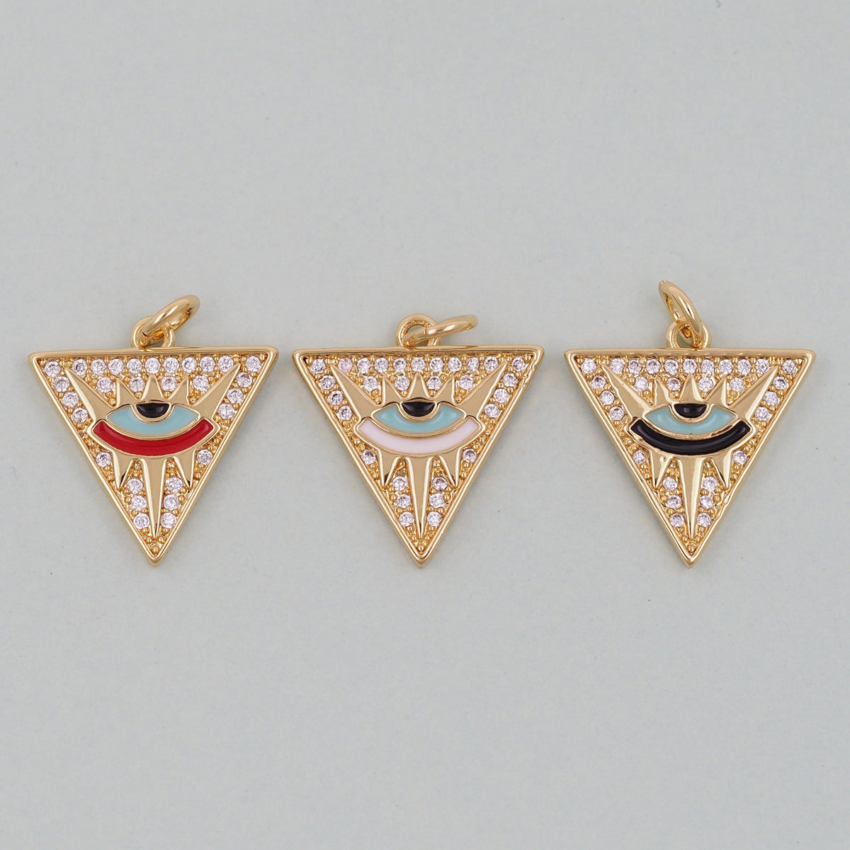 18K Gold Filled Evil Eye Charm Pendant for Jewelry Making