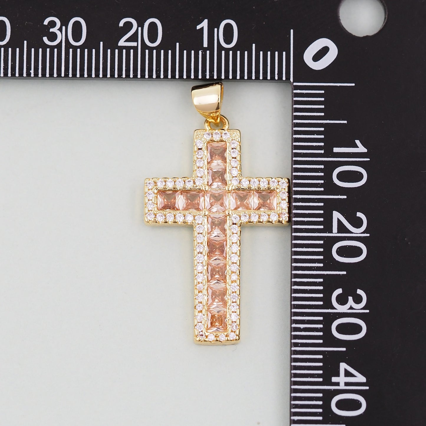 Gold Cross Charms,18K Gold Filled CZ Cross Pendant,Religious Charm Bracelet Necklace for DIY Jewelry Making Supply