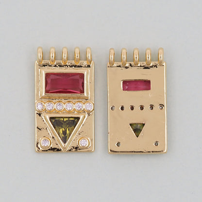 Gold rectangle Charms,18K Gold Filled rectangle Pendant,geometry Charm Bracelet Necklace for DIY Jewelry Making Supply