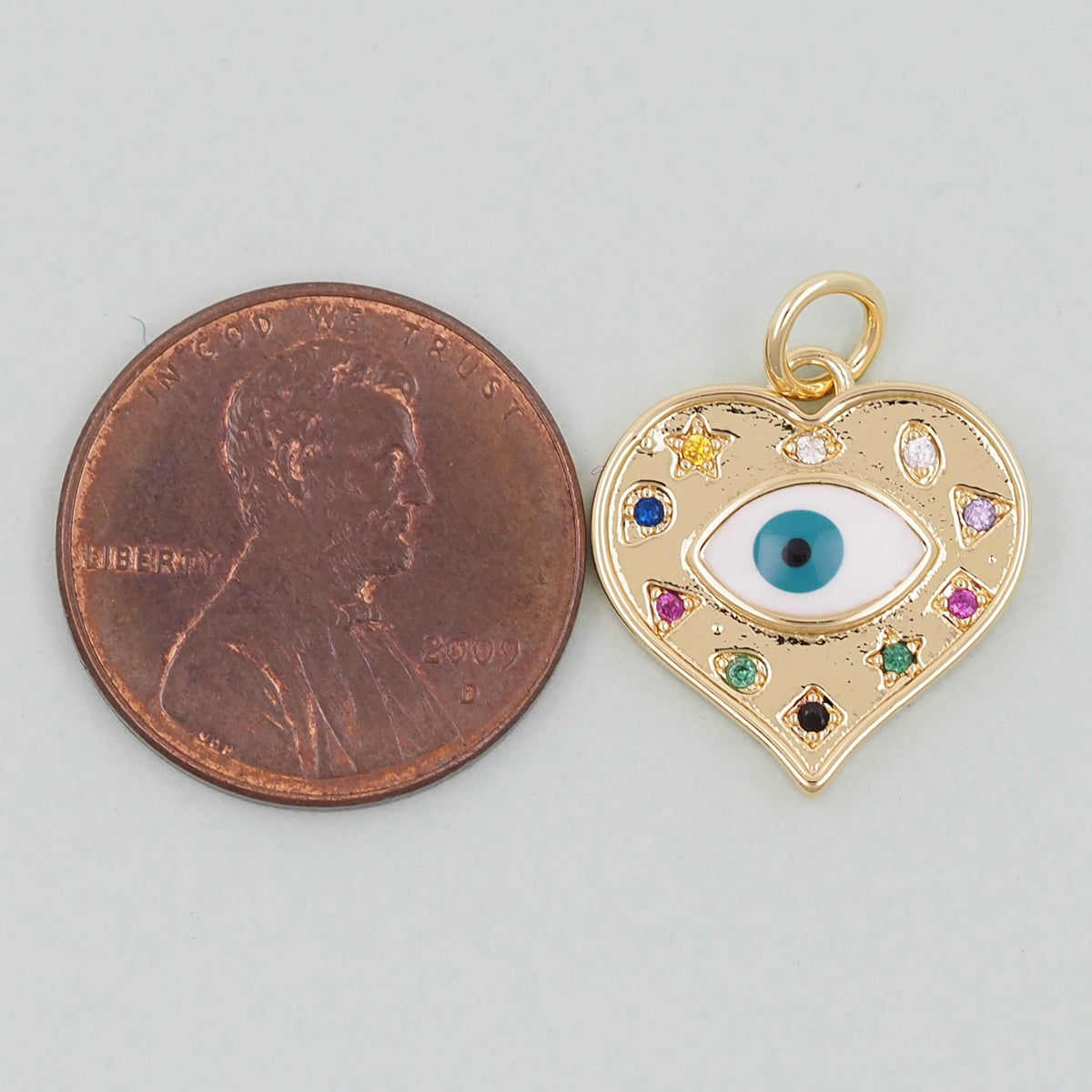 18K Gold Filled Heart Charm Pendant for Jewelry Making