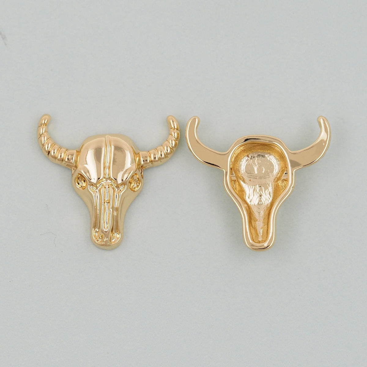 Gold Horns Charms,18K Gold Filled cow head Pendant,cow head Charm Bracelet Necklace for DIY Jewelry Making Supply
