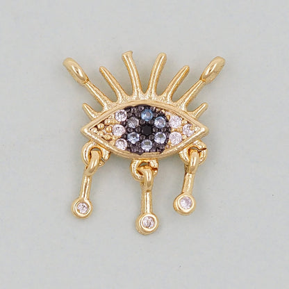 Gold Evil Eye Charms,18K Gold Filled Evil Eye Pendant,Evil Eye Charm Bracelet Necklace for DIY Jewelry Making Supply