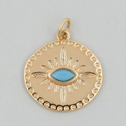 Gold Evil Eye Charms,18K Gold Filled Evil Eye Pendant,Evil Eye Charm Bracelet Necklace for DIY Jewelry Making Supply