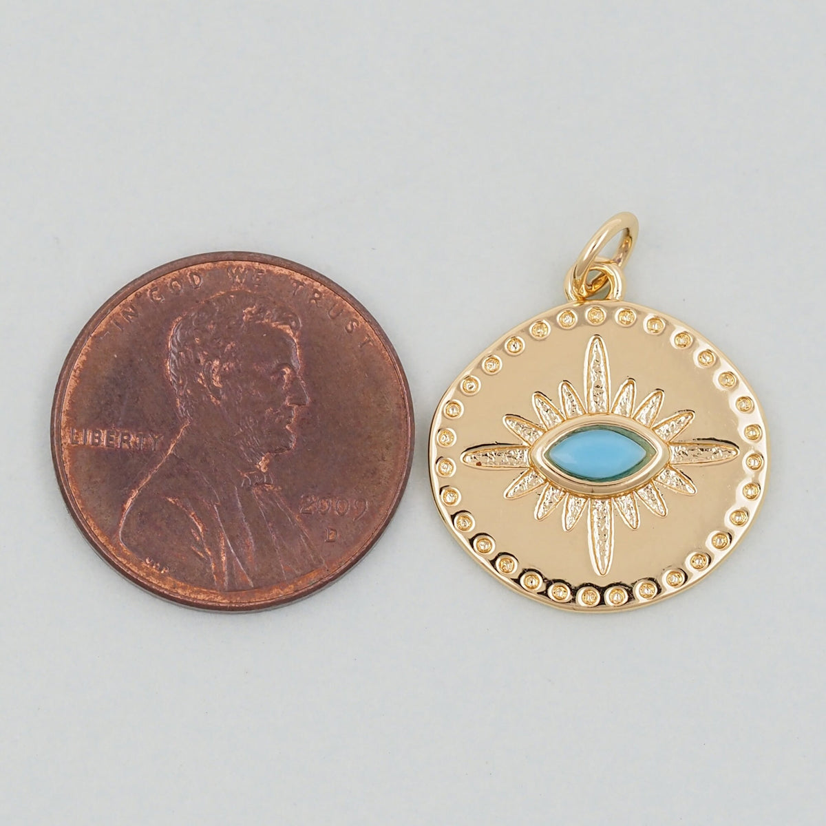 Gold Evil Eye Charms,18K Gold Filled Evil Eye Pendant,Evil Eye Charm Bracelet Necklace for DIY Jewelry Making Supply