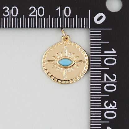 Gold Evil Eye Charms,18K Gold Filled Evil Eye Pendant,Evil Eye Charm Bracelet Necklace for DIY Jewelry Making Supply