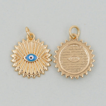 Gold Evil Eye Charms,18K Gold Filled Evil Eye Pendant,Evil Eye Charm Bracelet Necklace for DIY Jewelry Making Supply