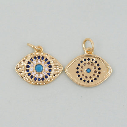 Gold Evil Eye Charms,18K Gold Filled Evil Eye Pendant,Evil Eye Charm Bracelet Necklace for DIY Jewelry Making Supply