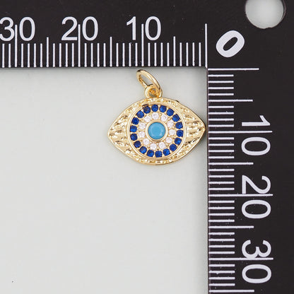 Gold Evil Eye Charms,18K Gold Filled Evil Eye Pendant,Evil Eye Charm Bracelet Necklace for DIY Jewelry Making Supply