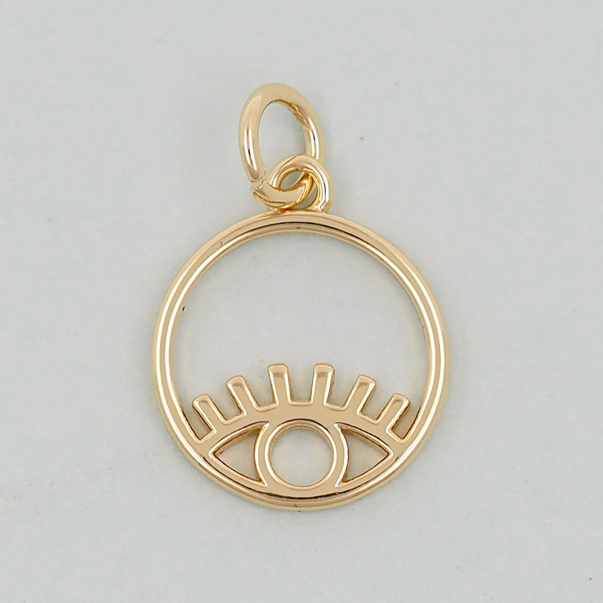 Gold Round Evil Eye Charms,18K Gold Filled Evil Eye Pendant,Evil Eye Charm Bracelet Necklace for DIY Jewelry Making Supply