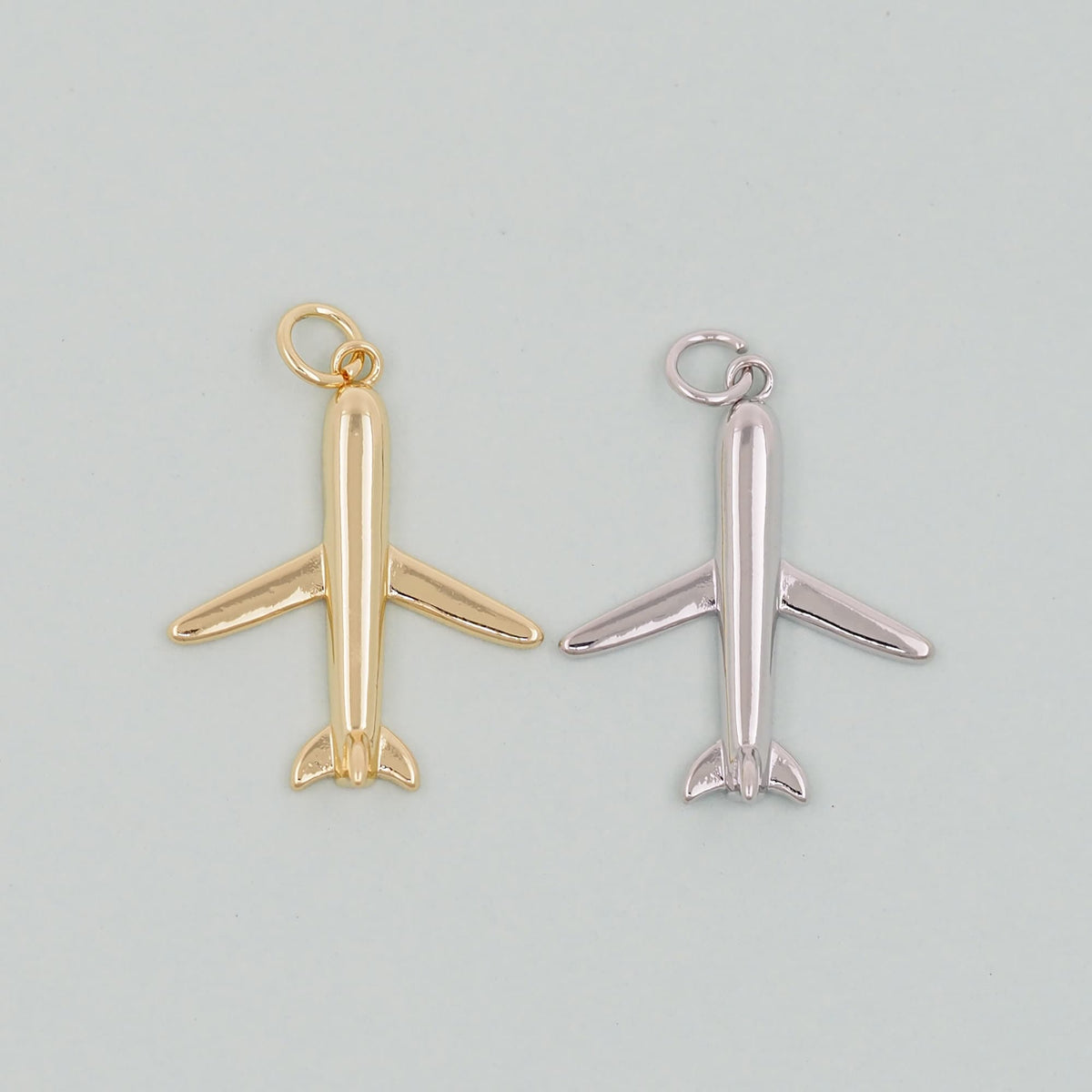 Gold airplane Charms,18K Gold Filled airplane Pendant,airplane Charm Bracelet Necklace for DIY Jewelry Making Supply