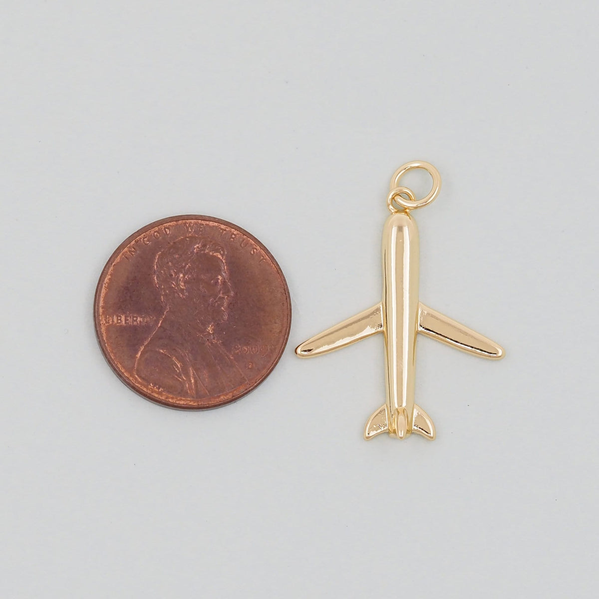 Gold airplane Charms,18K Gold Filled airplane Pendant,airplane Charm Bracelet Necklace for DIY Jewelry Making Supply