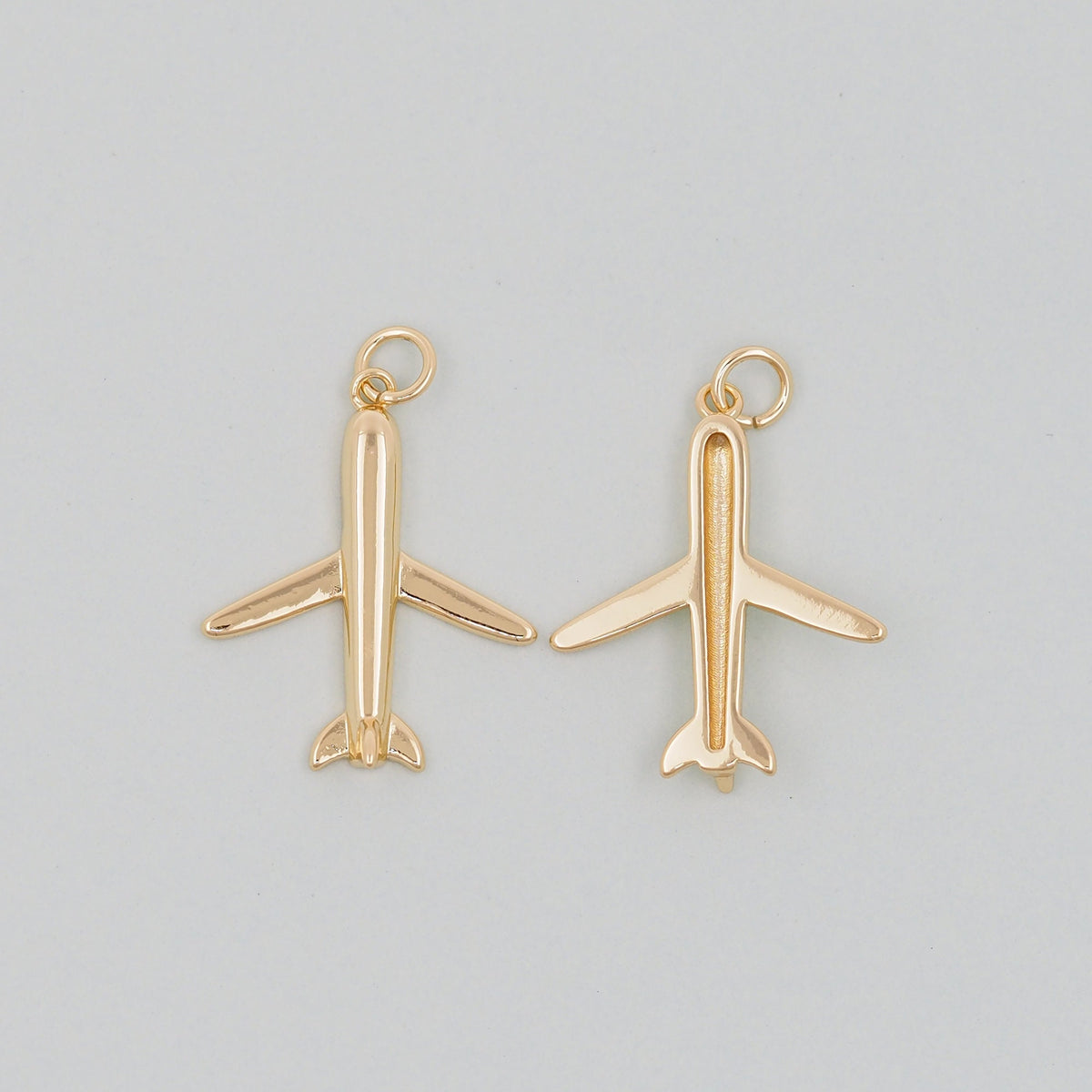 Gold airplane Charms,18K Gold Filled airplane Pendant,airplane Charm Bracelet Necklace for DIY Jewelry Making Supply