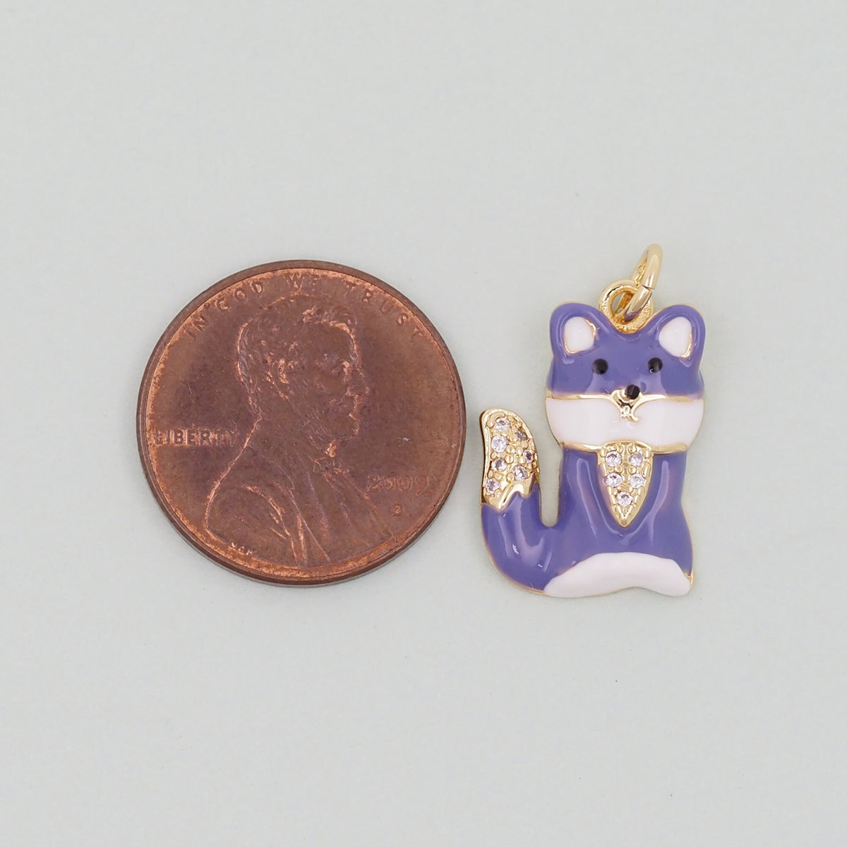 18K Gold Filled Enamel Dog Charm Pendant for Jewelry Making
