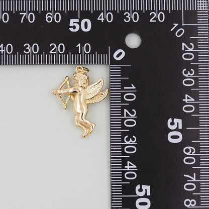 Gold Angel Charms,18K Gold Filled CZ Angel Pendant,Angel Charm Bracelet Necklace for DIY Jewelry Making Supply