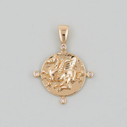 Gold Pegasus Charms,18K Gold Filled Pegasus Pendant,Pegasus Charm Bracelet Necklace for DIY Jewelry Making Supply