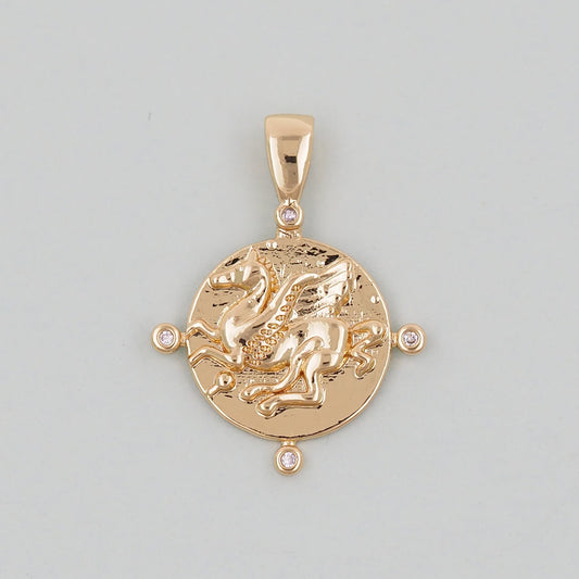 Gold Pegasus Charms,18K Gold Filled Pegasus Pendant,Pegasus Charm Bracelet Necklace for DIY Jewelry Making Supply