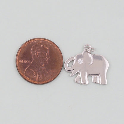 Gold Elephant Charms,18K Gold Filled CZ Elephant Pendant,Elephant Charm Bracelet Necklace for DIY Jewelry Making Supply