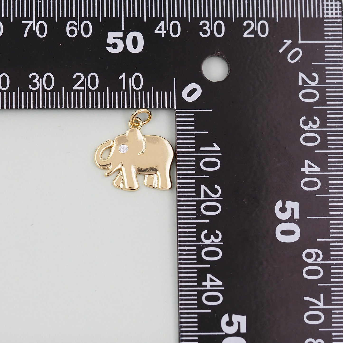 Gold Elephant Charms,18K Gold Filled CZ Elephant Pendant,Elephant Charm Bracelet Necklace for DIY Jewelry Making Supply