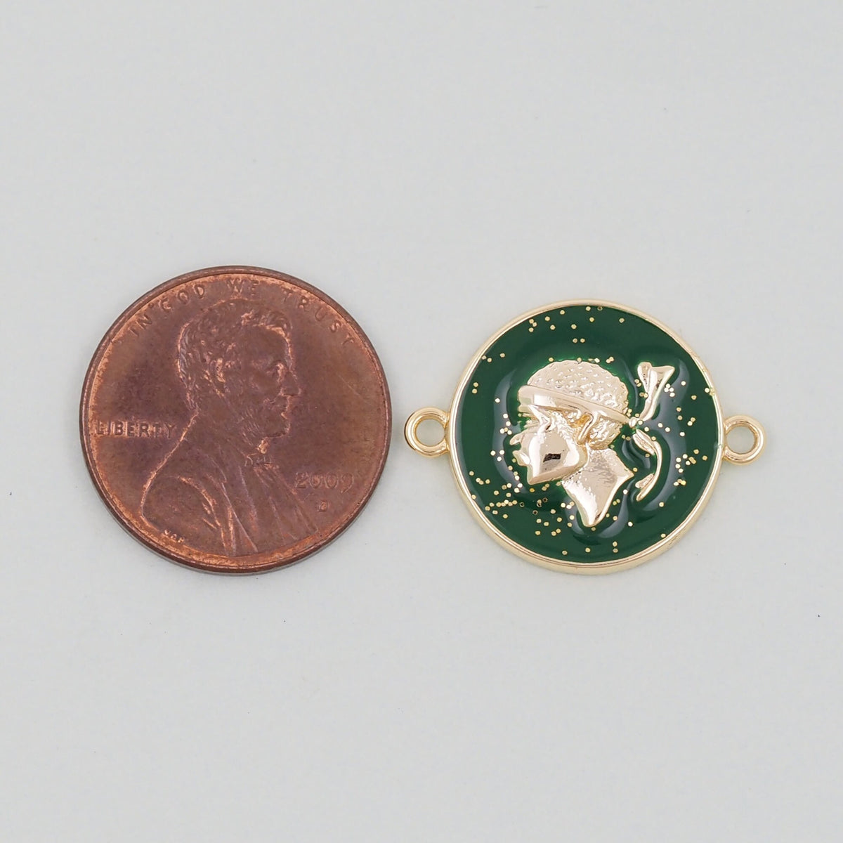 Gold Geometry Enamel connector Charms,18K Gold Filled Round Coin Pendant,geometry Charm Bracelet Necklace for DIY Jewelry Mak