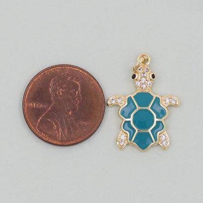 Gold turtle Charms,18K Gold Filled turtle Pendant,turtle Charm Bracelet Necklace for DIY Jewelry Making Supply