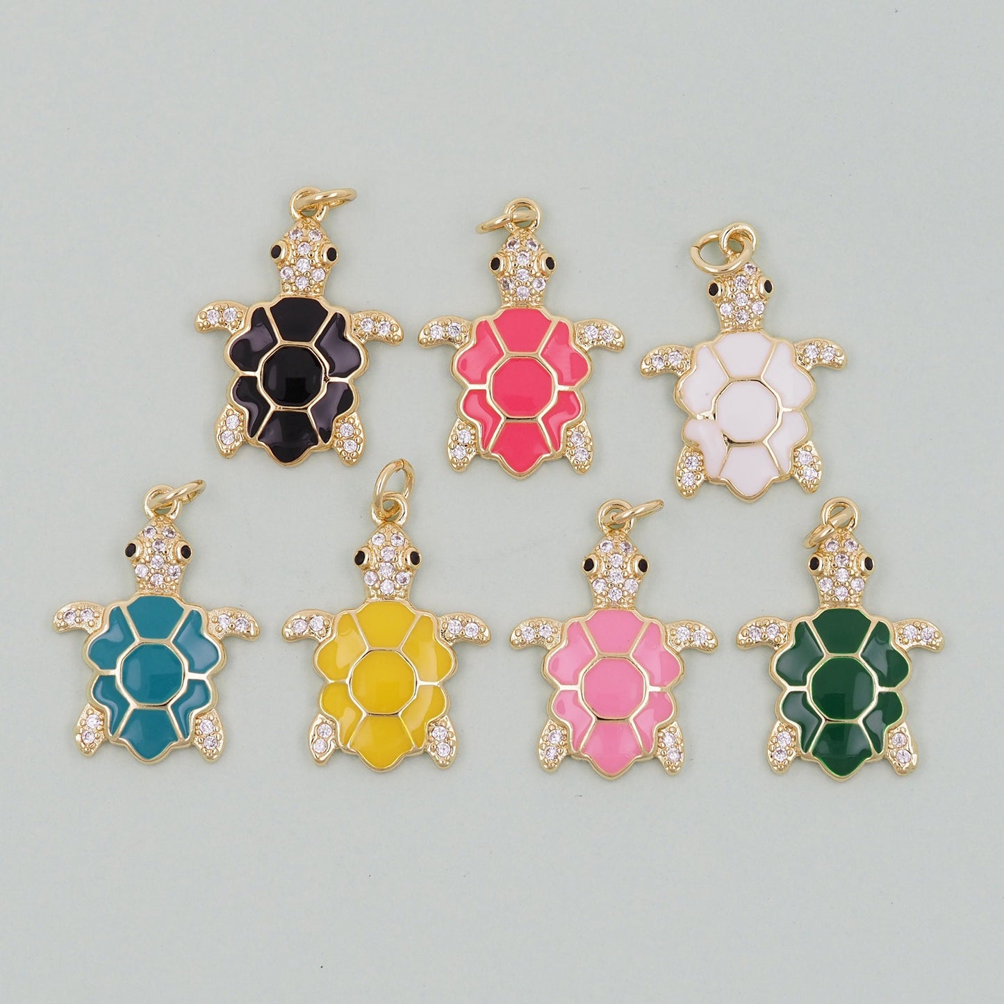 Gold turtle Charms,18K Gold Filled turtle Pendant,turtle Charm Bracelet Necklace for DIY Jewelry Making Supply