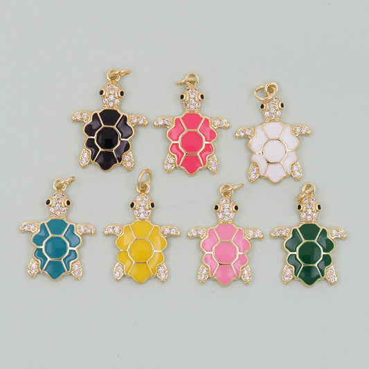 Gold turtle Charms,18K Gold Filled turtle Pendant,turtle Charm Bracelet Necklace for DIY Jewelry Making Supply