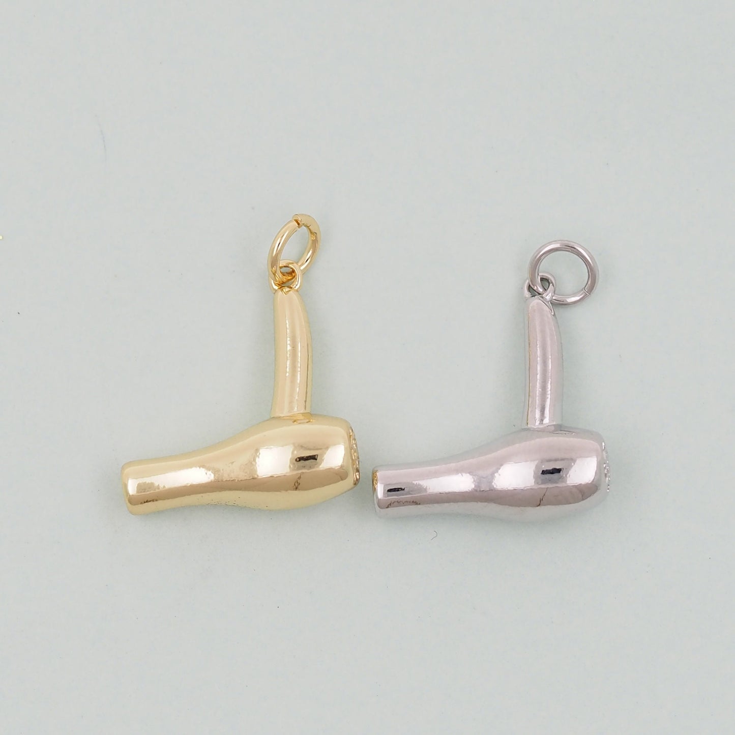 Gold hair dryer Charms,18K Gold Filled hair dryer Pendant,hair dryer Charm Bracelet Necklace for DIY Jewelry Making Supply