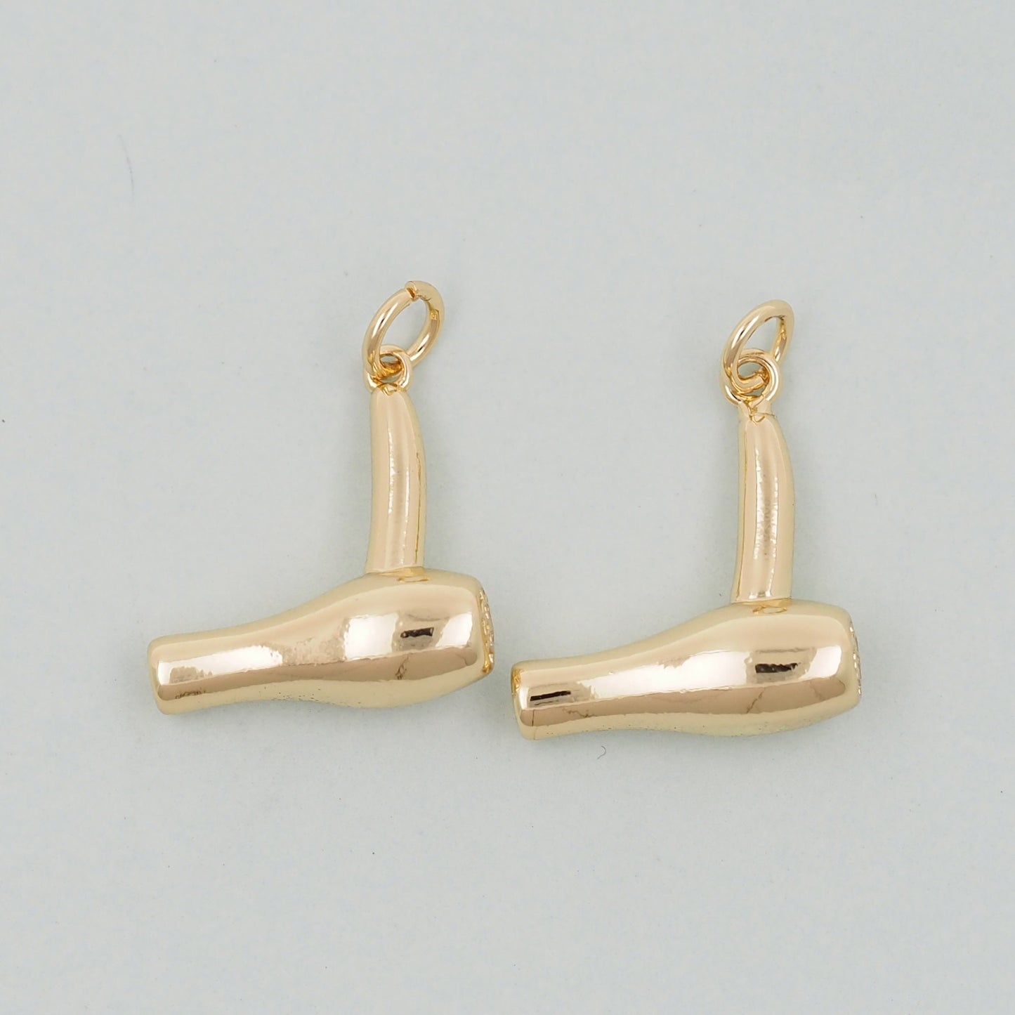 Gold hair dryer Charms,18K Gold Filled hair dryer Pendant,hair dryer Charm Bracelet Necklace for DIY Jewelry Making Supply