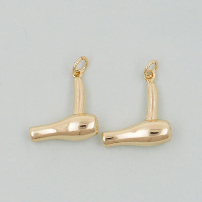 Gold hair dryer Charms,18K Gold Filled hair dryer Pendant,hair dryer Charm Bracelet Necklace for DIY Jewelry Making Supply