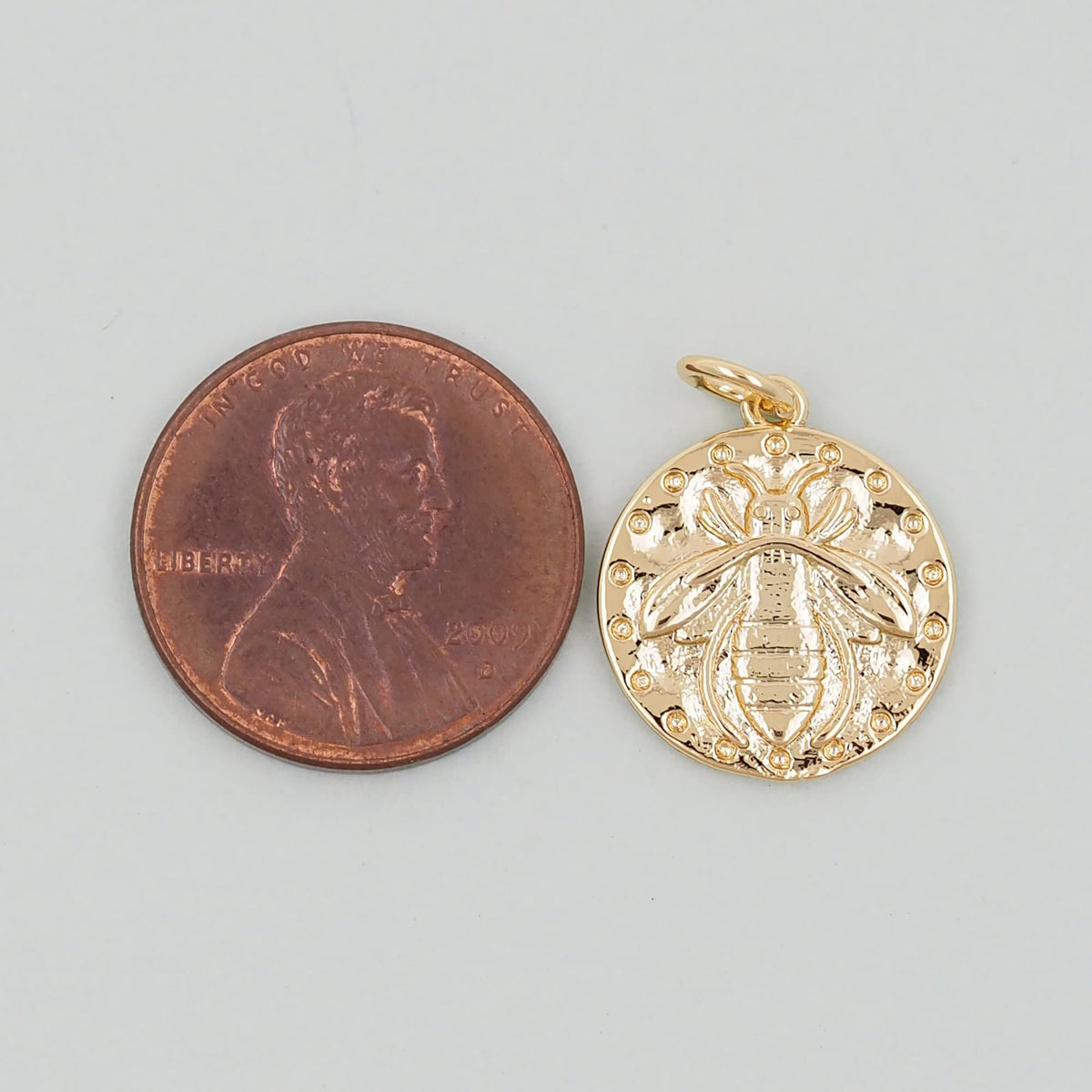 Gold Bee Charms,18K Gold Filled Bee Pendant,Bee Charm Bracelet Necklace for DIY Jewelry Making Supply